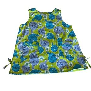 Lilly Pulitzer Dress escargot Snail Green Blue escargot